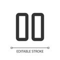 Pause button pixel perfect linear ui icon Royalty Free Stock Photo