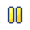 Pause button pixelated RGB color ui icon Royalty Free Stock Photo