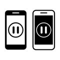 Pause Button Smartphone Black Icon Bundle for Media Playback Control Royalty Free Stock Photo