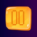 Pause glossy ui button with pixelated icon Royalty Free Stock Photo