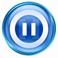 Pause icon blue Royalty Free Stock Photo