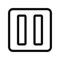 pause icon linear logo mark in black and white Royalty Free Stock Photo
