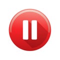 Pause Icon Red Round Button Stop Multimedia Symbol Playback Functionality Graphic Royalty Free Stock Photo