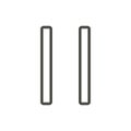 Pause icon vector. Line symbol.