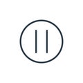 pause icon vector from media players concept. Thin line illustration of pause editable stroke. pause linear sign for use on web