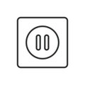Pause, in line design. Pause, Stop, Break, Hold, Rest, Wait, Pause button on white background vector. Pause editable