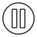Pause line icon, web and mobile, stop sign