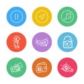 pause , music , forword , unlock , bit coin , money , wallet , 9