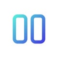 Pause pixel perfect gradient linear ui icon Royalty Free Stock Photo