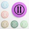 pause sign in a circle badge color set. Simple glyph, flat vector of web icons for ui and ux, website or mobile application Royalty Free Stock Photo