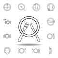 Pause, table etiquette icon. Set can be used for web, logo, mobile app, UI, UX on white background Royalty Free Stock Photo