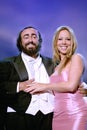 Pavarotti & Friends 99, the tenor Luciano Pavarotti and the singer Mariah Carey during the concert