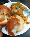 Indian delicious fast-food pavbhaji image Royalty Free Stock Photo
