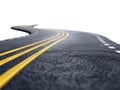 Paved empty winding road 3D illustration Royalty Free Stock Photo