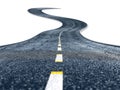 Paved empty winding road 3D illustration Royalty Free Stock Photo
