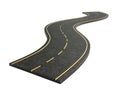 Paved empty winding road 3D illustration Royalty Free Stock Photo