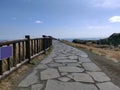 A paved foot path for hikers and walkers in songaksan mountain
