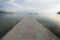 Paved gangplank over Lake Ohrid