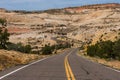 Paved highway in the canyon and Mesa country of Southern Utah Royalty Free Stock Photo