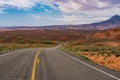 Paved highway in the canyon and Mesa country of Southern Utah Royalty Free Stock Photo