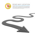 Paved path on the road, Road location arrow, Vector background