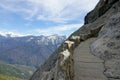 Morro Rock Stairway and Mountains in Sequoia National Park Royalty Free Stock Photo