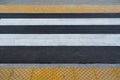 Paved Pedestrian Crossing, Grey White Crosswalk, Safety Zebra on Modern Tiles Pathway Royalty Free Stock Photo