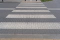 Paved Pedestrian Crossing, Grey White Crosswalk, Safety Zebra on Modern Tiles Pathway Royalty Free Stock Photo