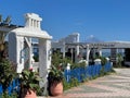 Paved pedestrian path in Sarti resort, Greece