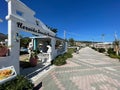 Paved pedestrian path in Sarti resort, Greece