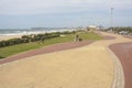 Paved Promenade on Beachfront of Durban`s Golden Mile Royalty Free Stock Photo