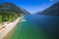 Paved public walk along the Achensee (Lake Achen) Royalty Free Stock Photo
