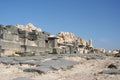 Paved road ruins in roman city of Umm Quais, Jordan Royalty Free Stock Photo