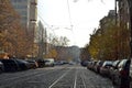 Paved road in Sofia, the capital of Bulgaria.