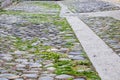 paved street road made of stone on the ancient streets of the old city