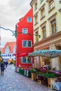 Paved street to Market square and Town Hall Meissen Germany Royalty Free Stock Photo