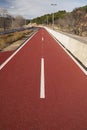 Paved track enabled for cyclists. Bike path in OcaÃÂ±a. Spain Royalty Free Stock Photo