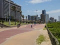 Paved Walkway Lined with Hotels at Durban Beachfront Royalty Free Stock Photo