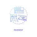 Pavement blue gradient concept icon