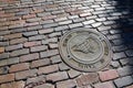 Pavement of brics in old town center Tampa city, at Centro Ybor Royalty Free Stock Photo