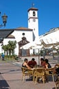 Pavement cafe and church, Fuengirola.