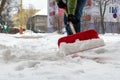 Pavement cleaning from snow Royalty Free Stock Photo