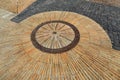 Pavement with concentric pattern. Patterned floor walkway in the park