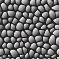 Pavement from gray pebbles seamless pattern. Geometric decorative mosaic of smooth sea stones composite grainy fill.