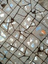 Pavement made from old cracked concrete tiles Royalty Free Stock Photo