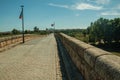 Pavement made of setts on top of Roman bridge int Merida Royalty Free Stock Photo