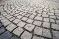 Pavement made from stone cubes in perspective