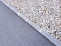 pavement and pebbles. Outdoor street closeup. Clean and clear pavement.