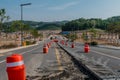 Pavement removed for concrete median