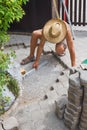 Pavement repair work outdoor